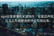 age动漫读懂的关键动作：就是回声效应怎么形成配合把评价句挑出来